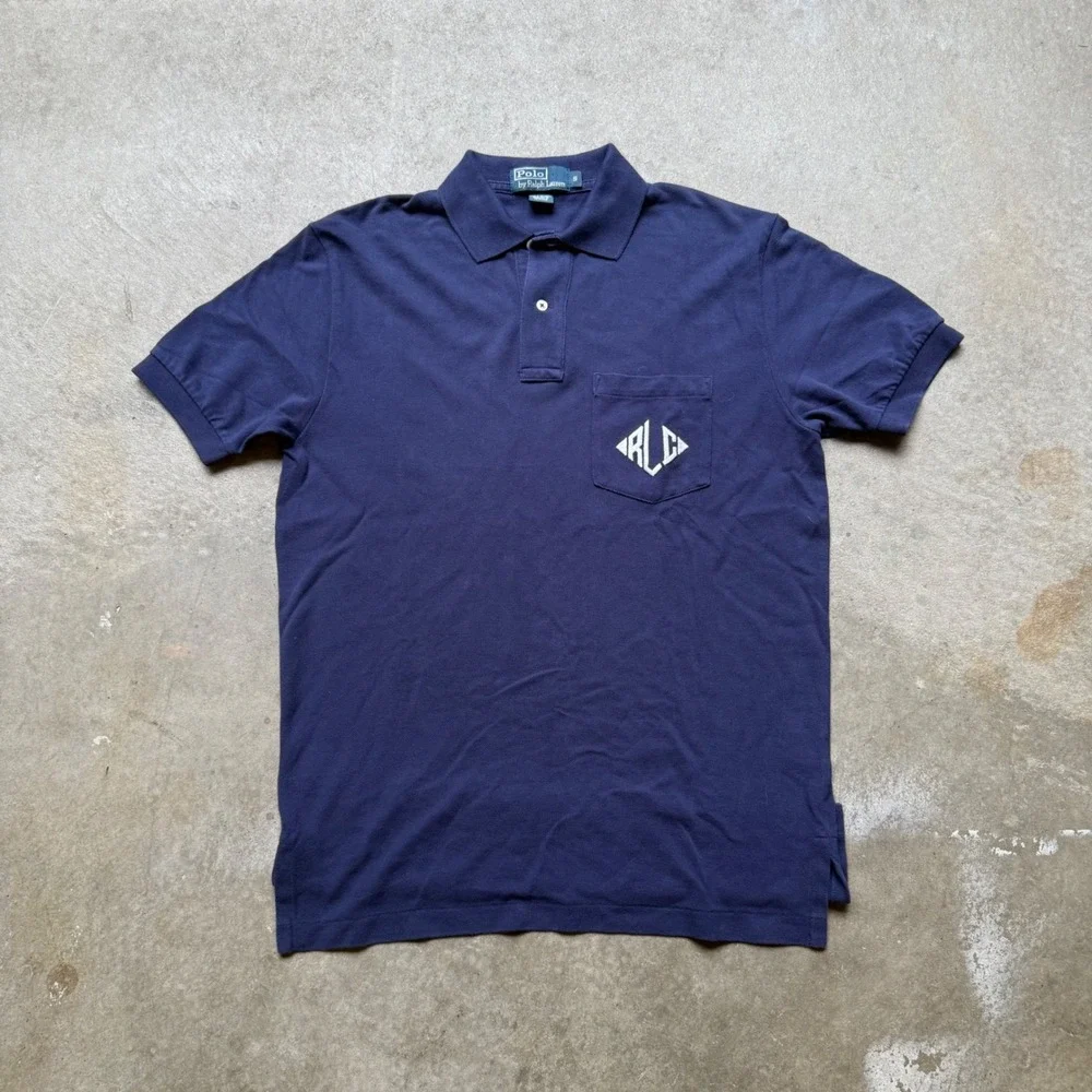 Vintage Polo Ralph Lauren Golf Mens Navy Short Sleeve Pocket Polo Shirt